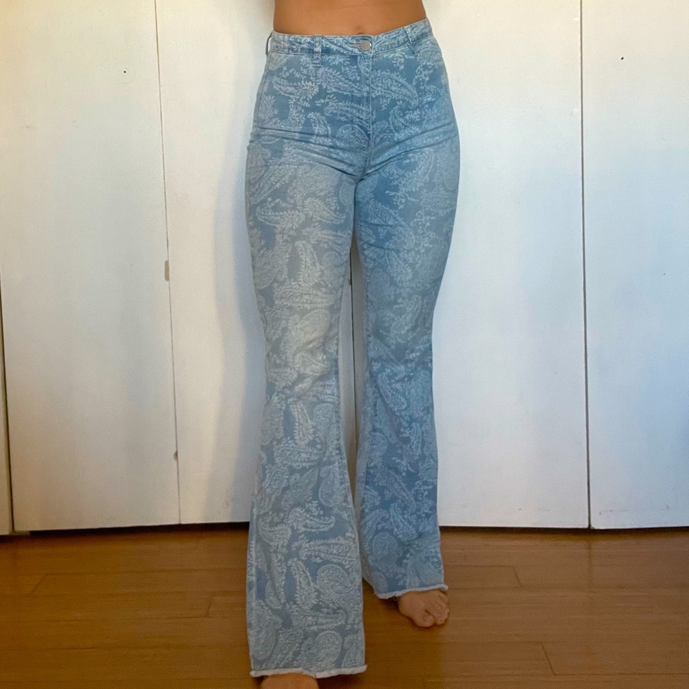 Paisley High Rise Flare Jeans - Light Blue Wash